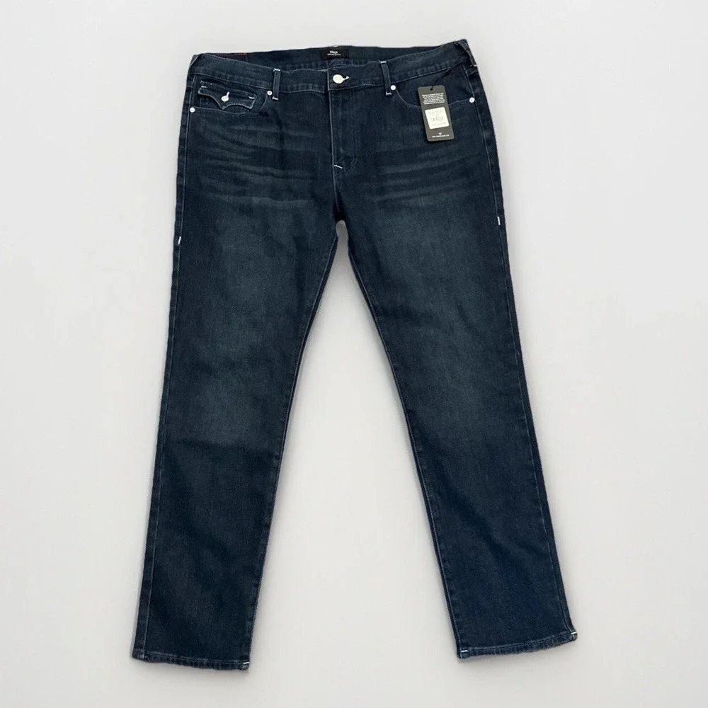 True Religion Jeans Mens 40 Rocco Relaxed Skinny Dark Scorched NWT Flap